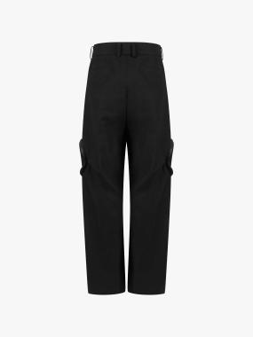 Circular pleated pocket cargo trousers