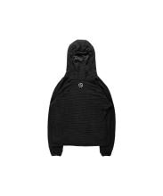Waffle Balaclava Hoodie Black