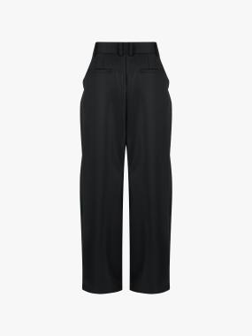Embroidered circular pleated trousers