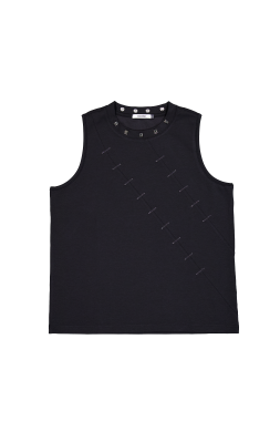 Double Wound Sutured Sleeveless Top (BLACK)