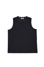 Double Wound Sutured Sleeveless Top (BLACK)