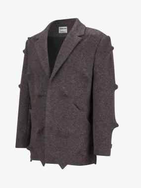 Spiked hidden button blazer