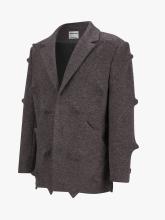 Spiked hidden button blazer