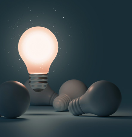 creative image- Glowing Light Bulb and Normal Light Bulb