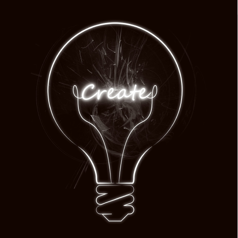 creative image- Glowing Light Bulb and Normal Light Bulb